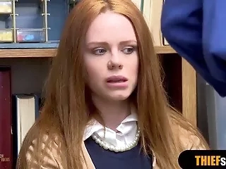 Cute Irish redhead amateur shoplifter rough fucked